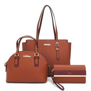 Leah Shoulder Bag 3-Piece Set NK12310 Brown